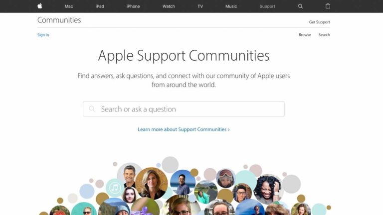 Screenshot: Apple Support Communities