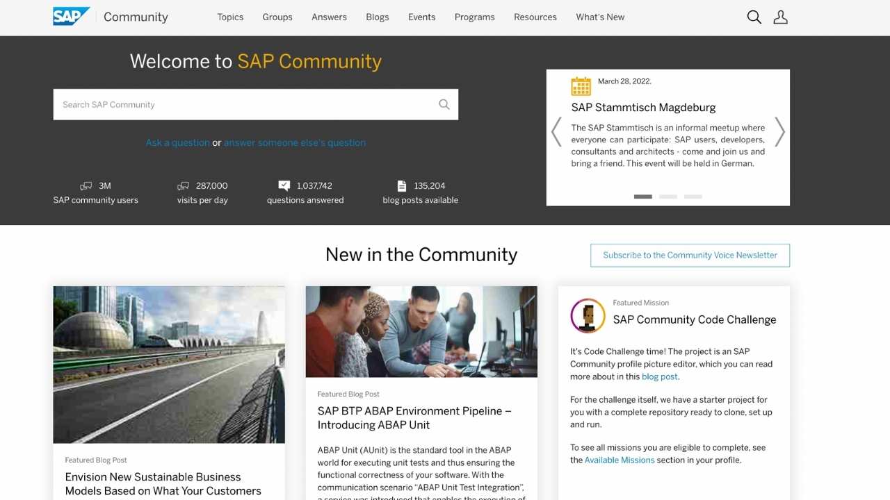 Screenshot: SAP Community