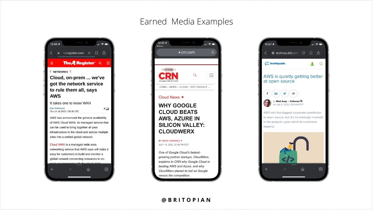 An image of earned media examples
