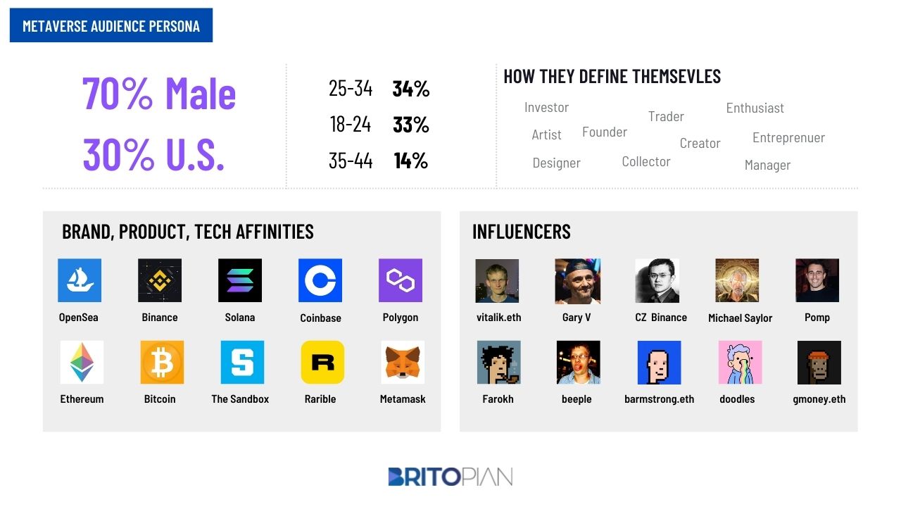 The below metaverse audience persona is an overview of all the combined segments.