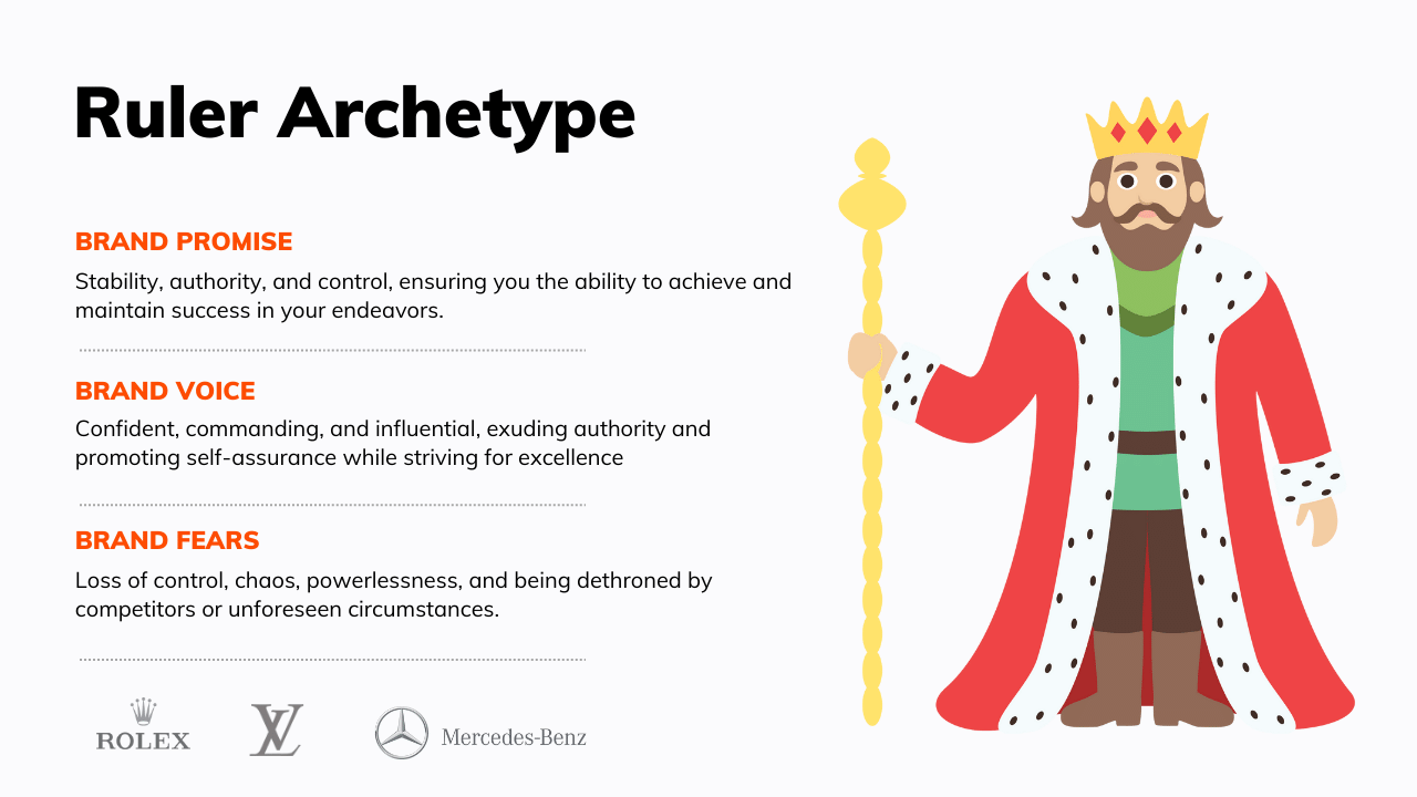 The Ruler Archetype represents authority, leadership, and stability, qualities that can be harnessed to elevate a company's image and appeal to a loyal customer base.