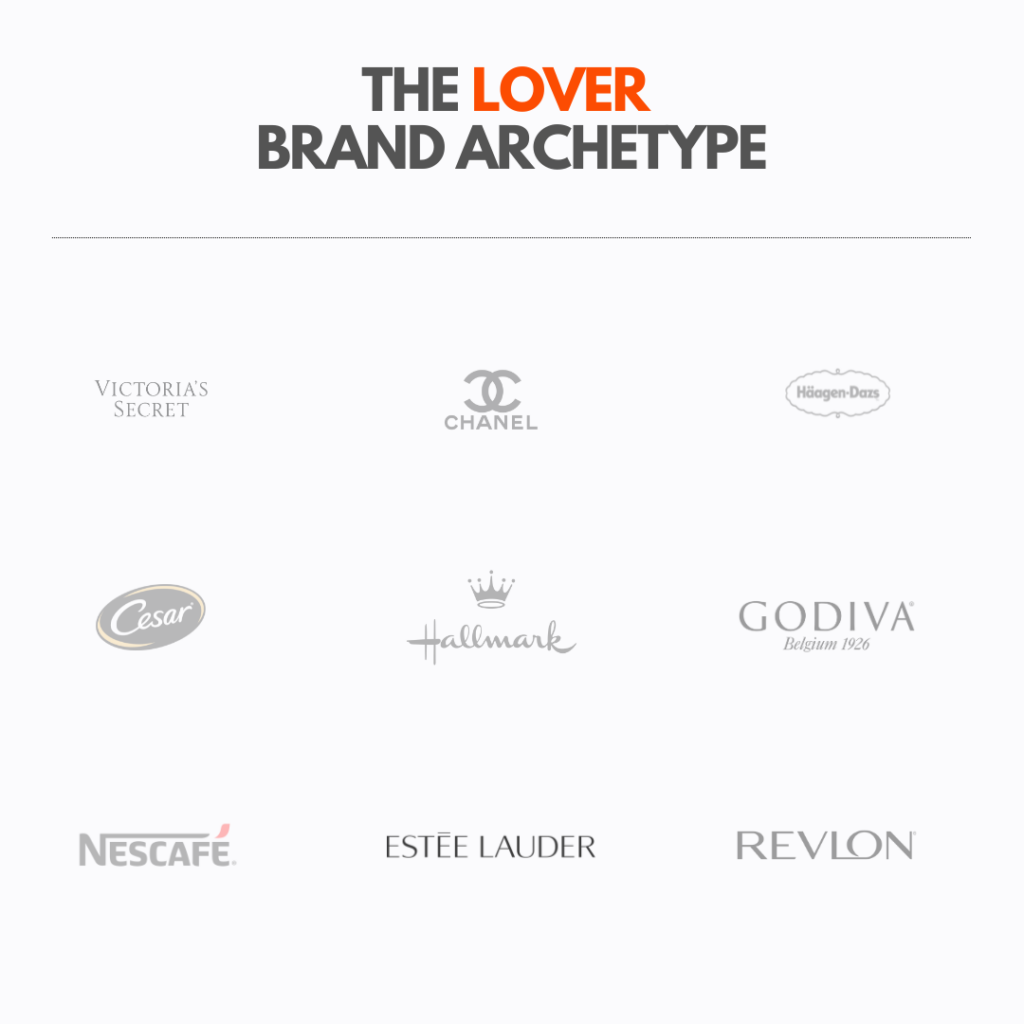 The lover archetype is focused on intimacy, connection, and passion and include Victoria’s Secret, Chanel, and Haagen Dazs.