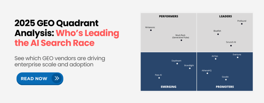 GEO Platform & Quadrant Analysis 2025